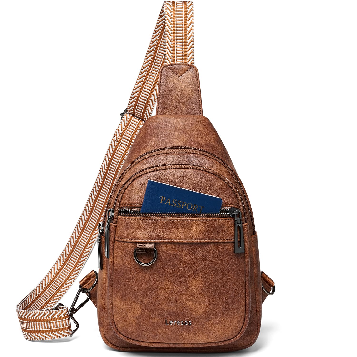 Vegetarian Leather Crossbody Bags for Women and Men Travel Anti-Theft Fanny Pack 7L Backpack